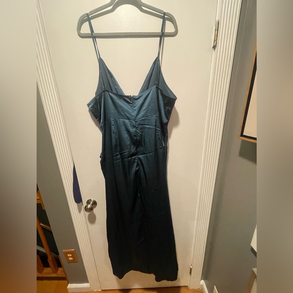 Shein Plus Ruched Wrap Satin Bridesmaid Dress - Picture 5 of 5